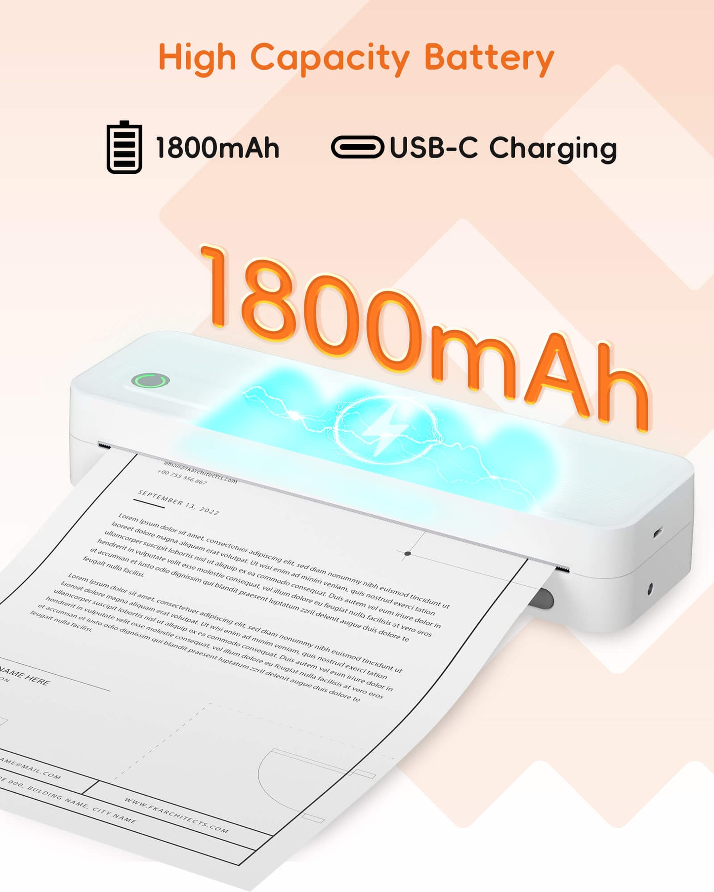 Inkwon A41 Portable Wireless A4 Printer