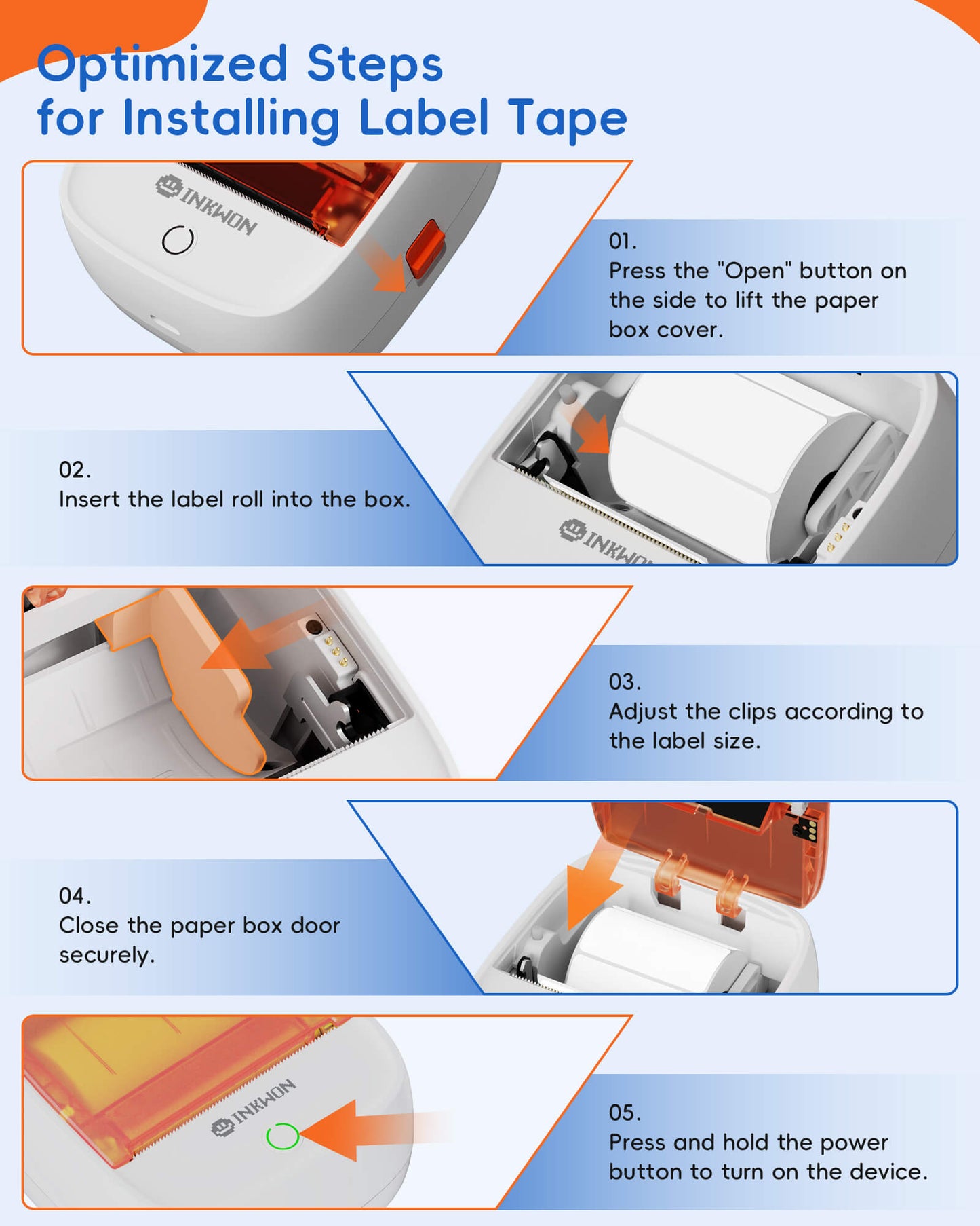 Inkwon B21 Thermal Gap Paper - White (3 Rolls)