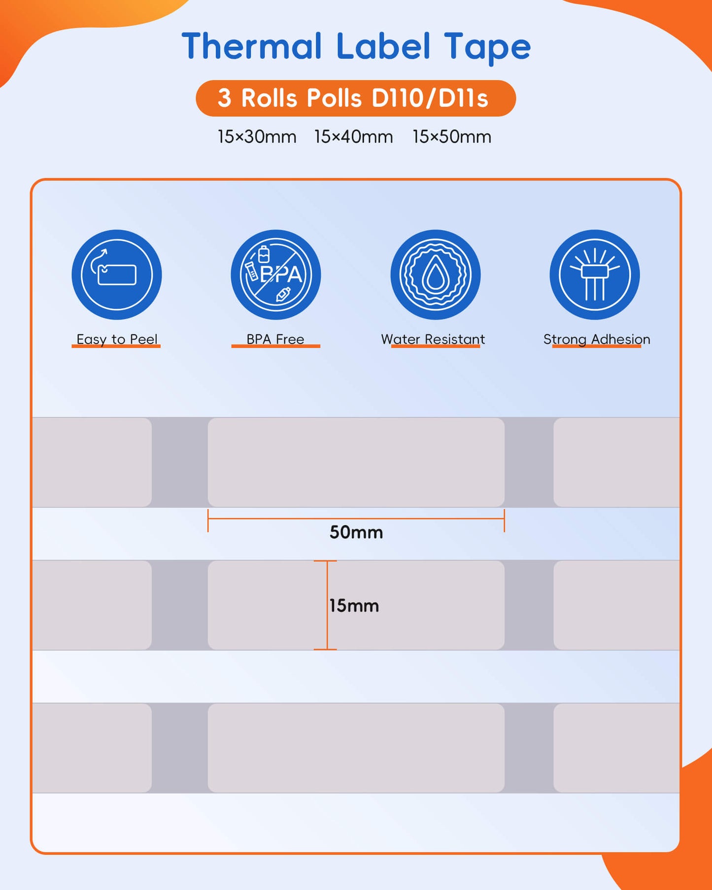 Inkwon D110 / D11S Thermal Gap Paper - Transparent (3 Rolls)