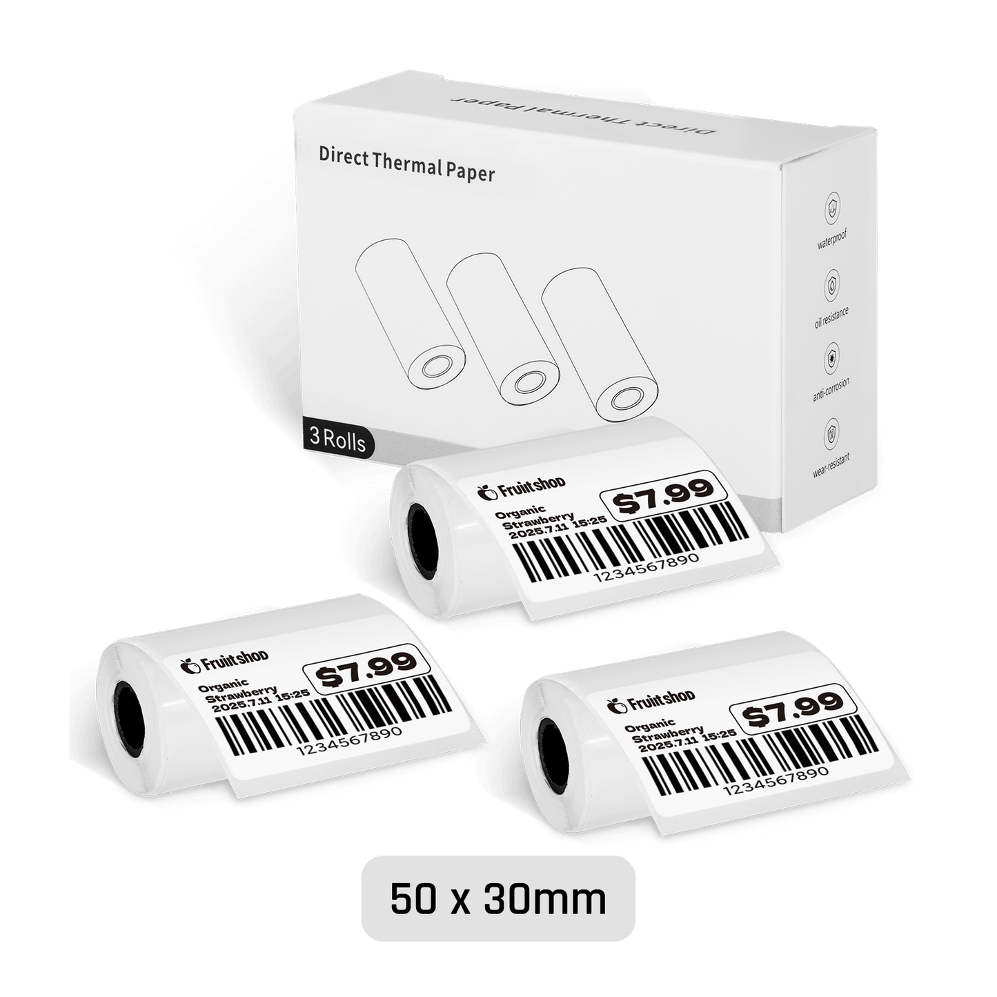 Inkwon B21 Thermal Gap Paper - White (3 Rolls)