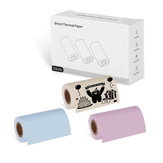 Inkwon B21 Thermal Continuous Paper - Mixed Color (3 Rolls)