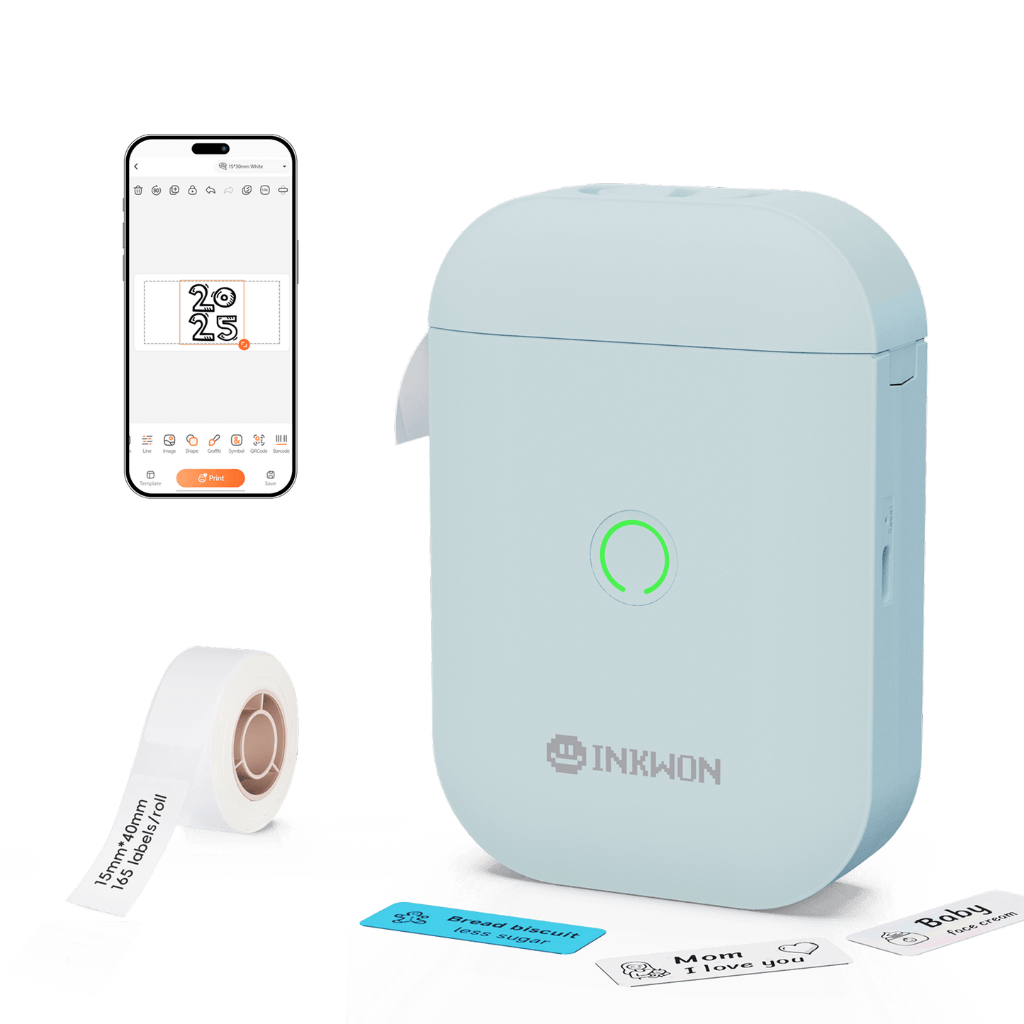 Inkwon D11S Portable Wireless Label Printer