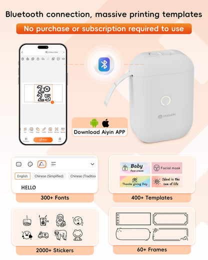 Inkwon D11S Portable Wireless Label Printer