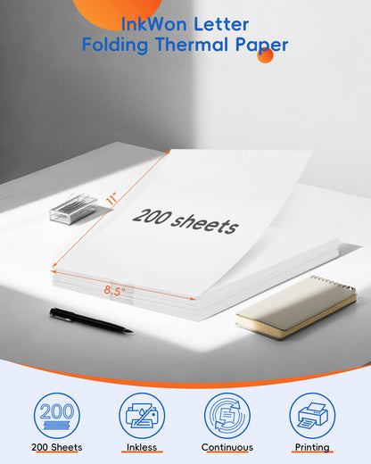 Inkwon A41 Thermal Folded Paper (200 Sheets)