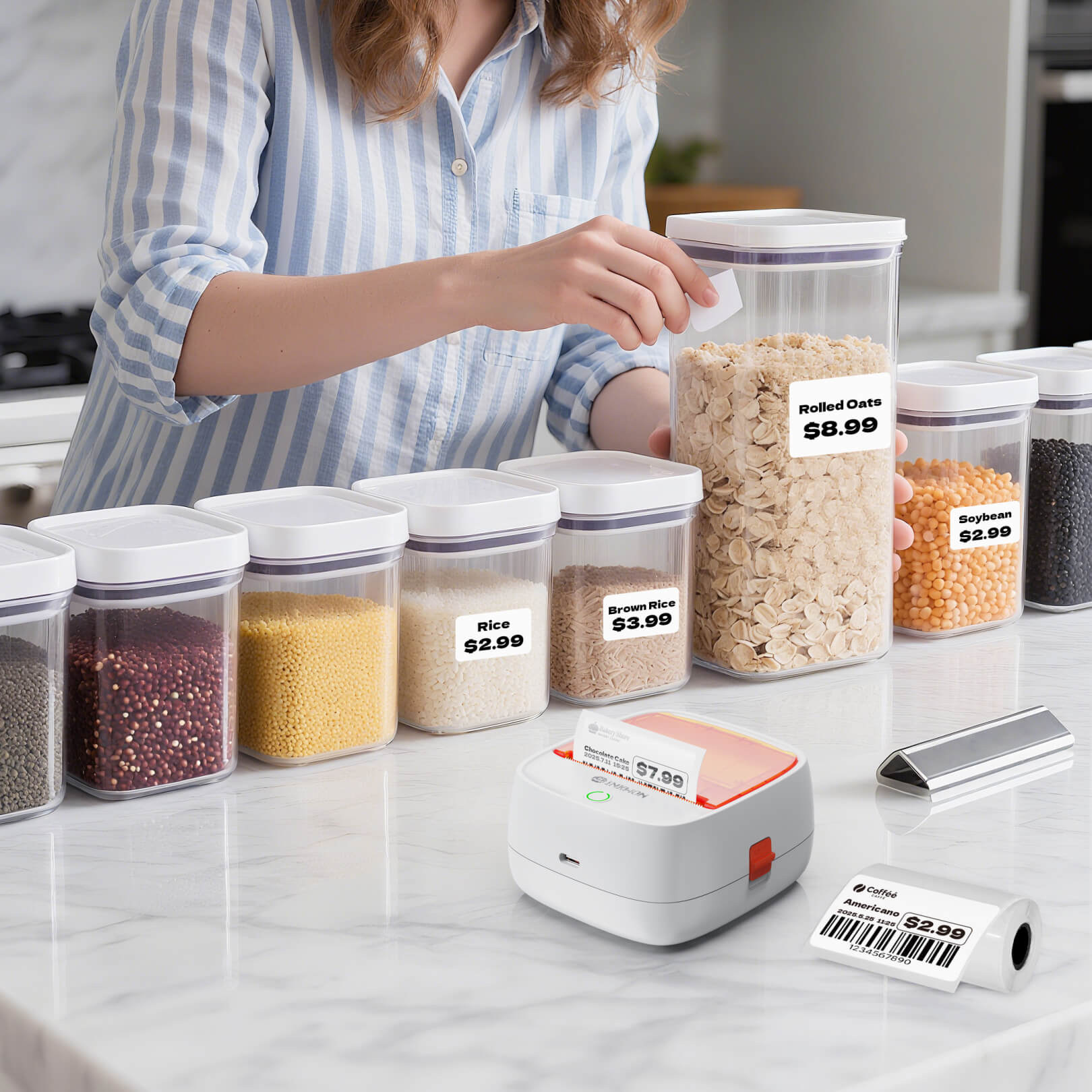 Inkwon B21 Thermal Gap Paper - White (3 Rolls)